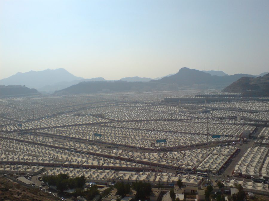 The tent city at Mina during Hajj