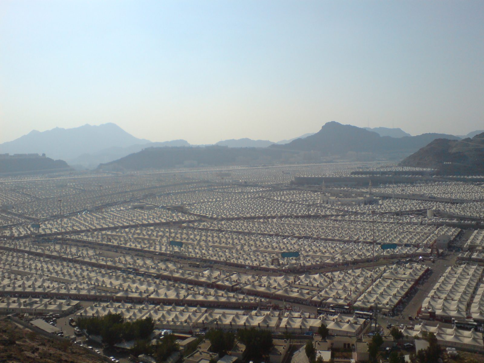 The tent city at Mina during Hajj