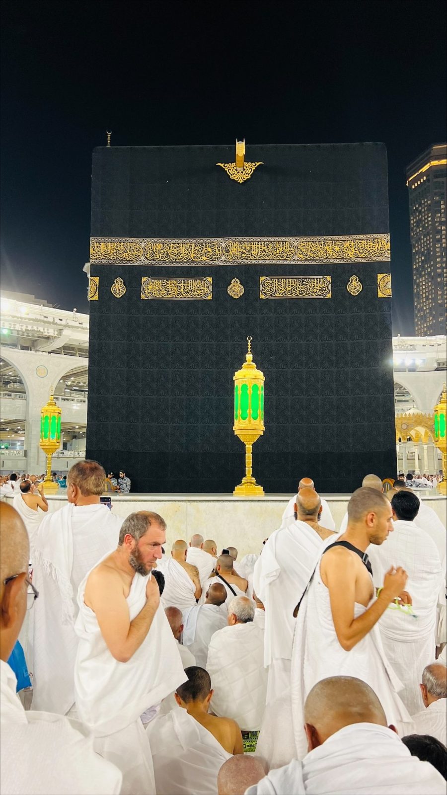 Pilgrims performing Umrah rites at the Grand Mosque, Makkah